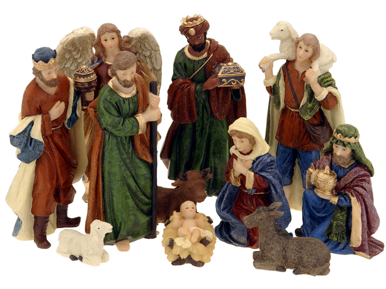 Deko Weihnachtsfiguren, Krippe-Figuren 11-tlg.