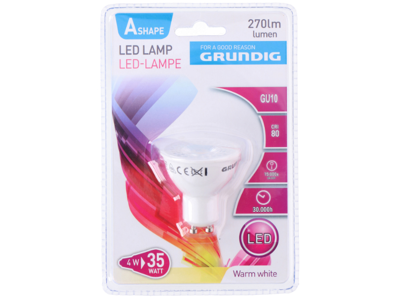 Grundig LED Lampe, LED Birne, GU10, 4W