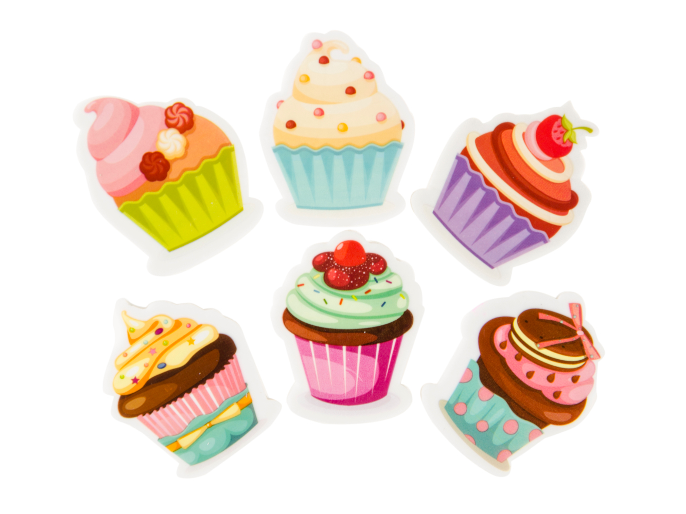 Radiergummi Cupcake, versch.Motive, ca. 4 x 4,5 x 0,6 cm