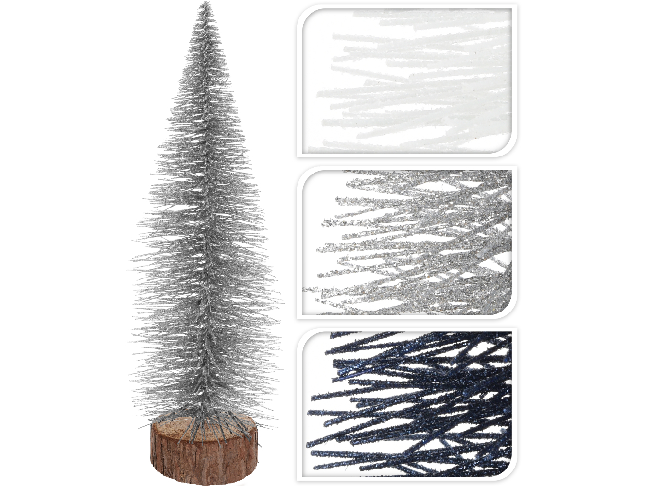 Deko Weihnachtsbaum, Drahtbaum silber-weiß