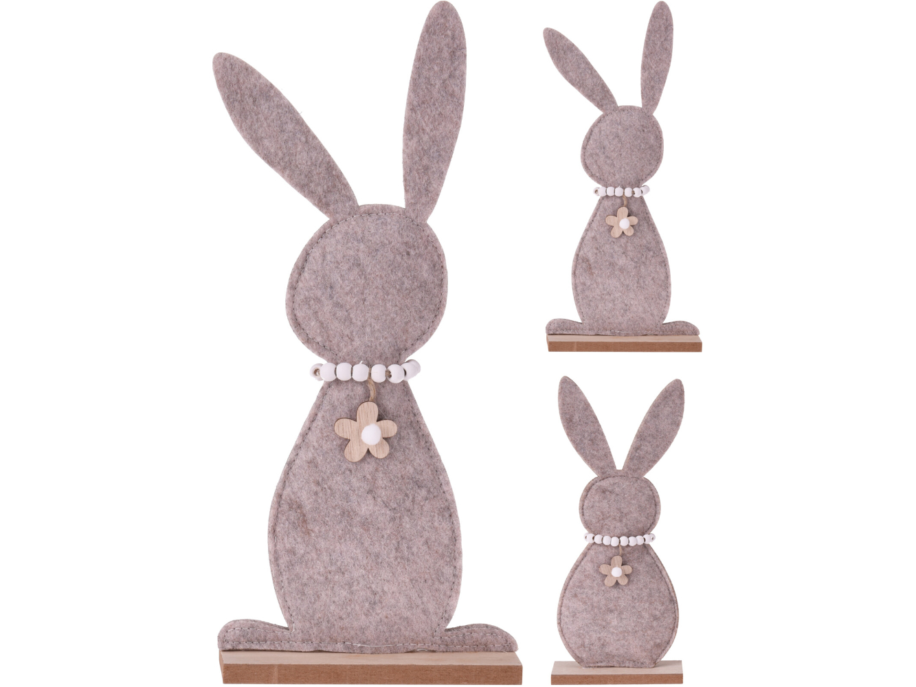 Deko Aufsteller Osterhase Filz beige